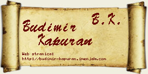 Budimir Kapuran vizit kartica